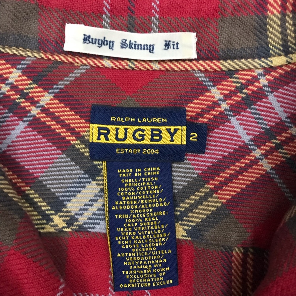 {Rugby Ralph Lauren} Skinny Fit Plaid Shirt RARE - Picture 5 of 6